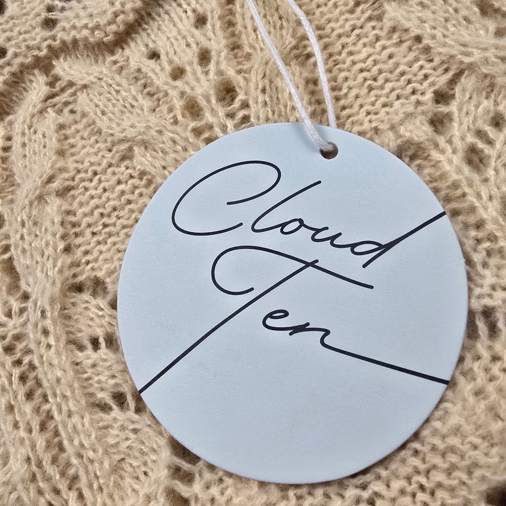 Cloud Ten Womens Mixed Media Knit Sweater Top Cream White CSW11746A Small NWT - Picture 4 of 8